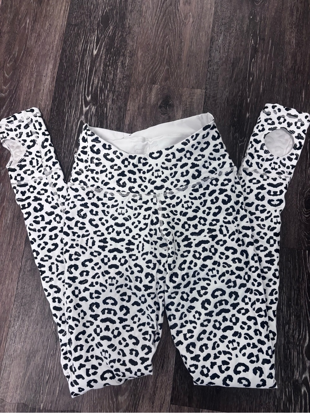 Super fly honey White & Black Leopard Print sticky pole Leggings